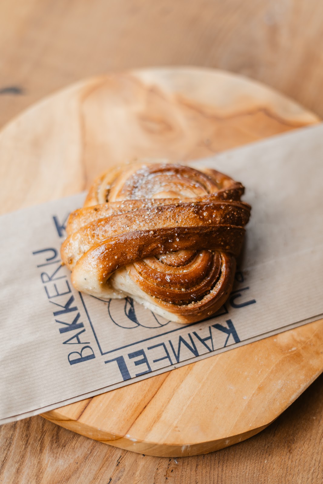Freshly baked bread and pastries at the counter of Bakkerij Kameel in Utrecht